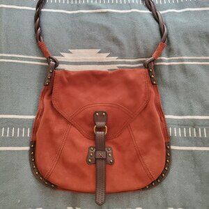 Lucky Brand Burnt Orange Suede  Shoulder Purse